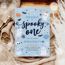 Spooky One Cute Halloween Ghost 1st Birthday Party Invitation