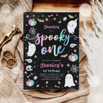 Spooky One Cute Halloween Ghost 1st Birthday Party Invitation