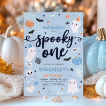 Spooky One Cute Halloween Ghost 1st Birthday Party Invitation