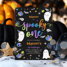 Spooky One Cute Halloween Ghost 1st Birthday Party