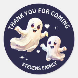 Spooky one Cute Halloween ghost birthday Thankyou Classic Round Sticker