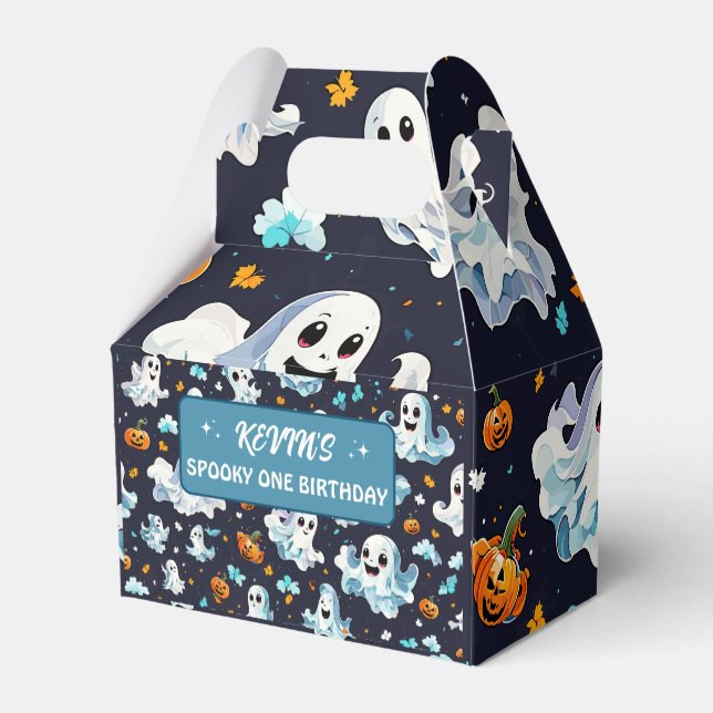 Spooky one cute Halloween kids Birthday Favor Box (Back Side)