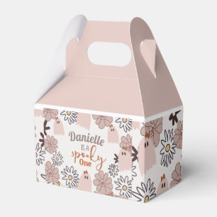 Spooky One Cute Pink Ghost Floral Halloween Favor Boxes