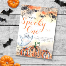 Spooky One Cute Watercolor Halloween 1st Birthday