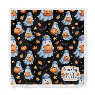 Spooky ONE Dog Bandana Black Pattern - Halloween