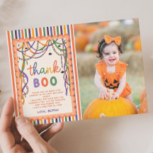 Spooky One First Birthday Colorful Halloween Photo