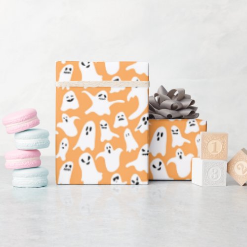 Spooky One First Birthday Halloween Orange Wrapping Paper