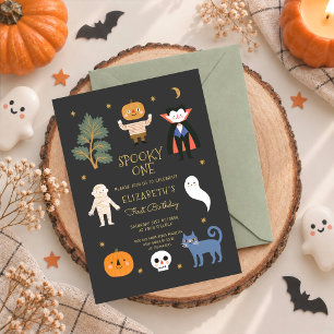Spooky One First Birthday Halloween Party Invitation