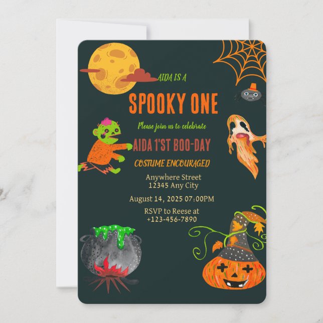 Spooky One First Birthday Invitation (Front)