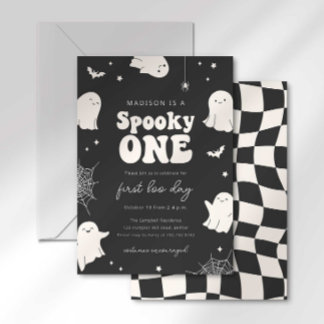 Spooky One First Birthday Invitation First Boo Day