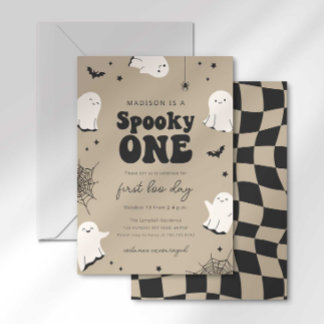 Spooky One First Birthday Invitation First Boo Day