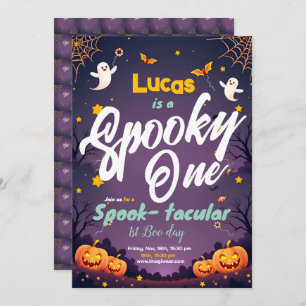Spooky One First Birthday Invitation First Boo Day