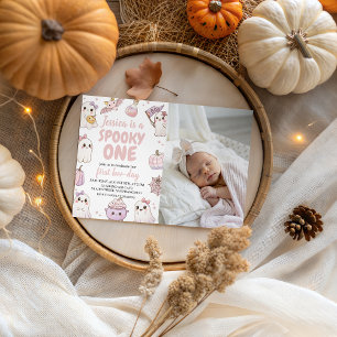 Spooky One First Birthday Photo Invite