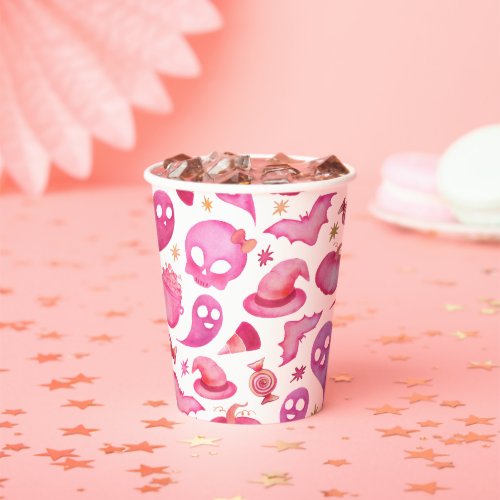 Spooky One First Birthday Pink Ghosts Paper cup
