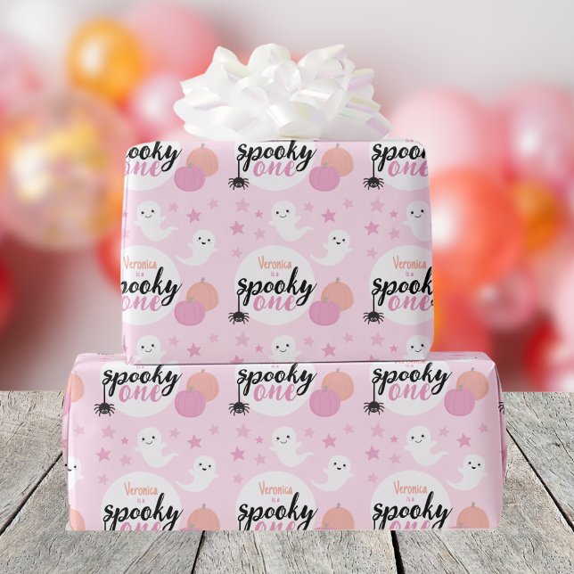 Spooky One First Birthday Wrapping Paper (Spooky One Custom Wrapping Paper)