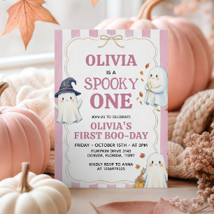 Spooky One First Boo Day Cute Ghosts Invite