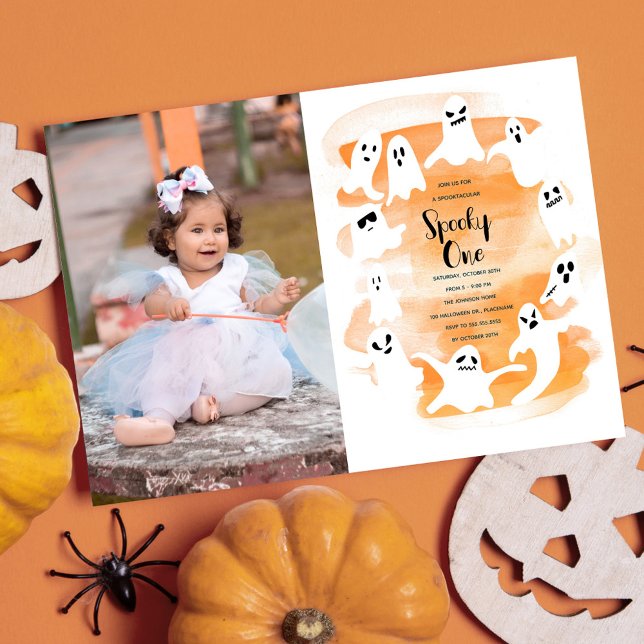 Spooky One First Halloween Birthday Party Invitation (Spooky One First Birthday Party  Invitation)