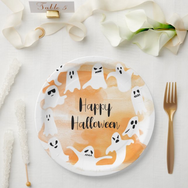 Spooky One First Halloween Birthday Party Paper Plates (Wedding)
