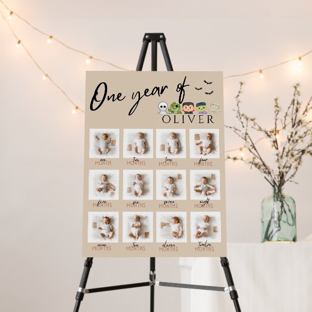 Spooky one First Year Photo Board, 1st Birthday  Foam Board (In Situ (Stand))