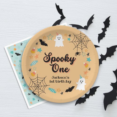 Spooky One Gender Neutral Halloween Birthday Party Paper Plates
