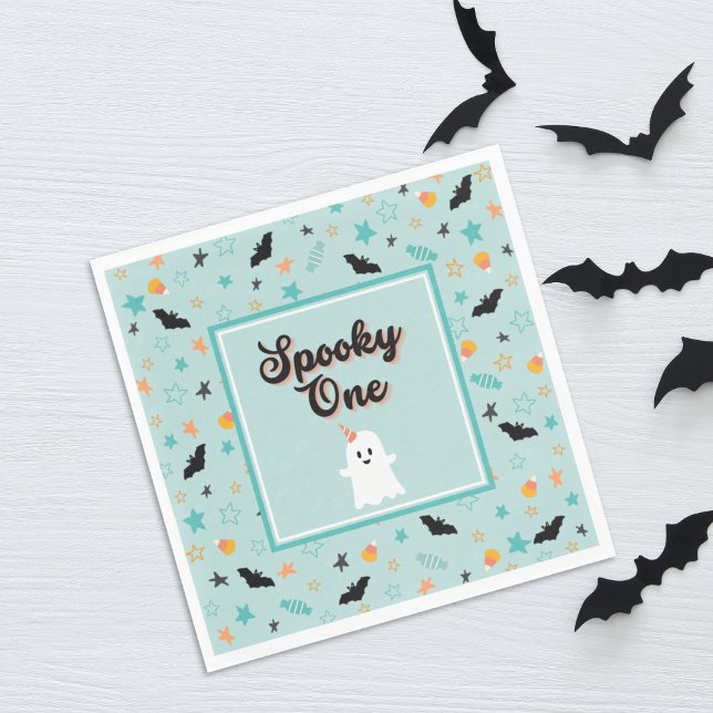 Spooky One Gender Neutral Halloween First Birthday Napkins (Creator Uploaded)