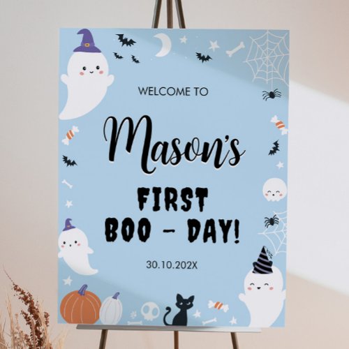 Spooky One Ghost Birthday Welcome Sign