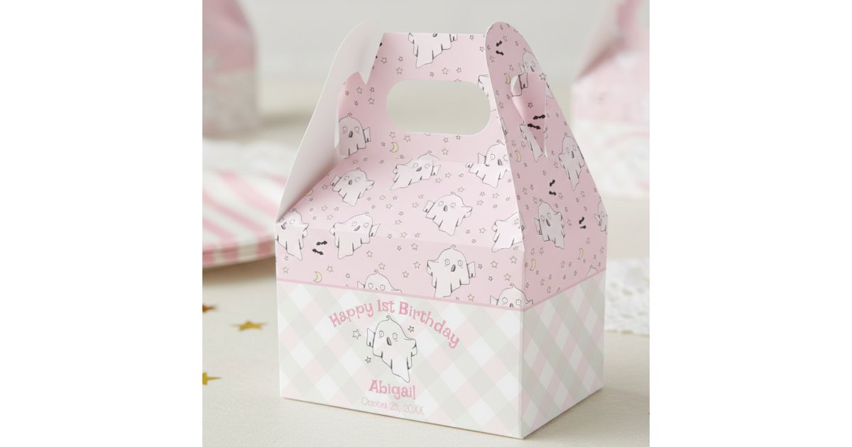Spooky One Ghost Halloween Birthday Favor Boxes | Zazzle