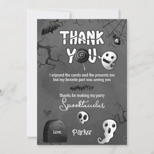 Spooky One Ghost Halloween Thank You Cards
