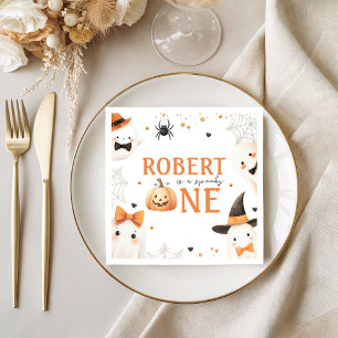 Spooky One Ghost Pumpkin Napkin
