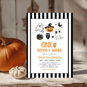 Spooky One Ghoul Halloween First Birthday Invitation