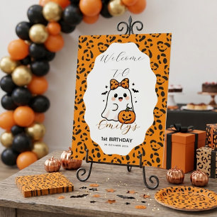 Spooky One Girl Halloween Birthday Entrance Sign