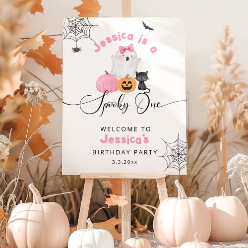 Spooky One girl Halloween Birthday welcome Foam Board