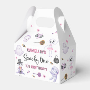Spooky One Girls Halloween 1st Birthday Favor Boxes