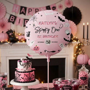 Spooky One! Girls Halloween 1st Birthday Party Balloon