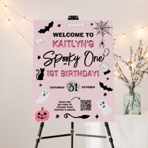 Spooky One Girls Halloween 1st Birthday Welcome Foam Board