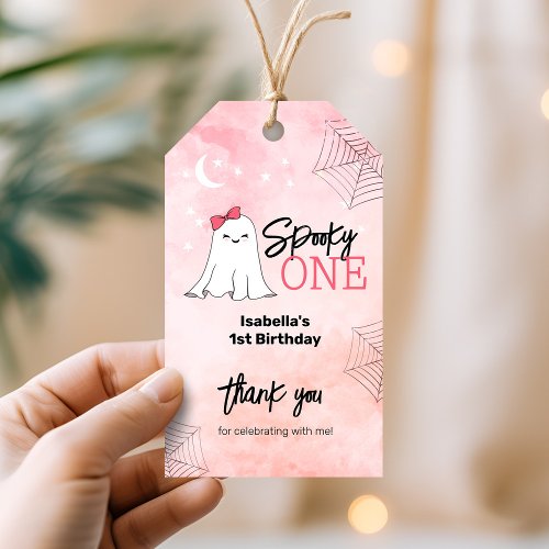 Spooky One Girly 1st Birthday Favor Thank You Gift Tags