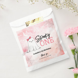 Spooky One Girly Ghost 1st Birthday Favor Bag