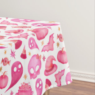 Spooky One Girly Halloween Birthday Party Tablecloth