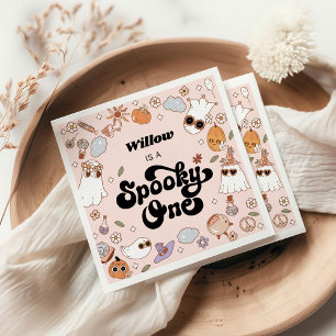 Spooky One Groovy Halloween 1st Birthday Napkins