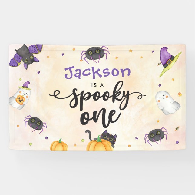 Spooky One Halloween 1st Birthday Banner (Horizontal)
