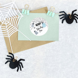 Spooky One   Halloween 1st Birthday   Blue Ghosts Classic Round Sticker