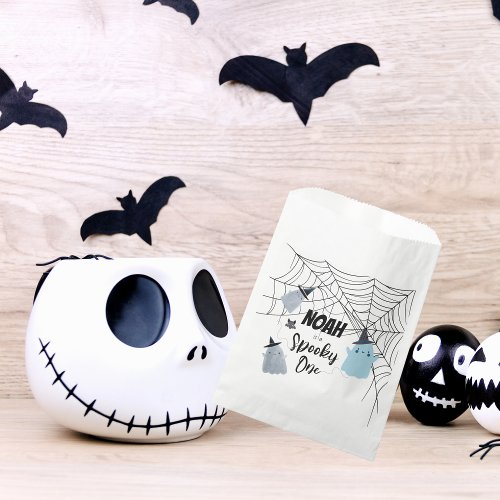 Spooky One  Halloween 1st Birthday  Blue Ghosts Favor Bag