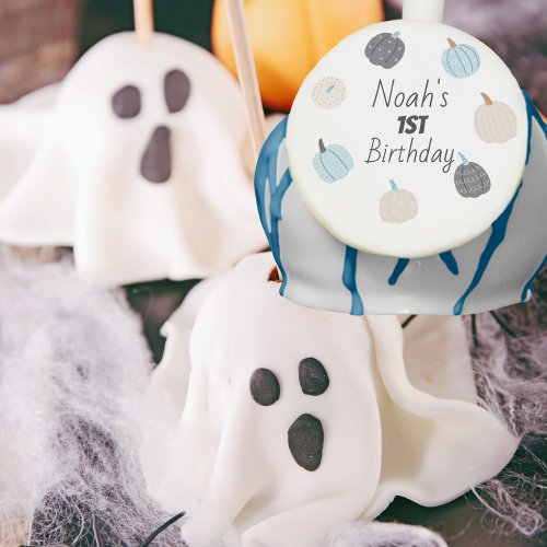 Spooky One  Halloween 1st Birthday  Blue Pumpkin Cake Pops