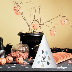 Spooky One Halloween 1st Birthday Blue Pumpkin Party Hat