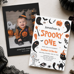 Spooky One Halloween 1st Birthday Boy Invitation