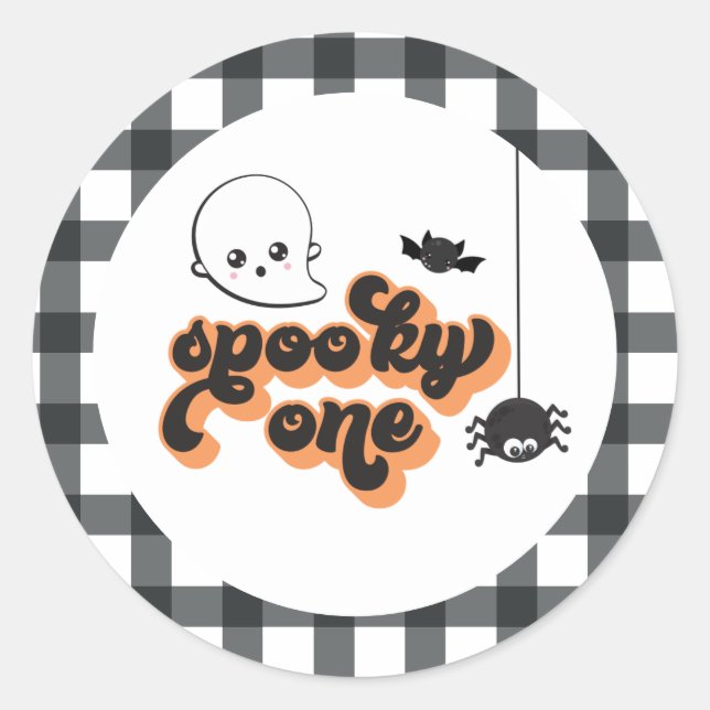 Spooky One Halloween 1st Birthday Classic Round Sticker (Front)