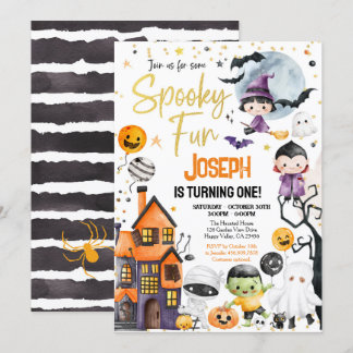 Spooky One Halloween 1st Birthday Costume Party Invitation