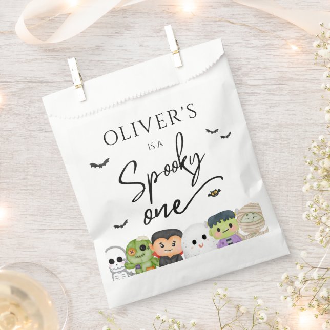 Spooky one Halloween 1st Birthday Favor Bag (Clipped)