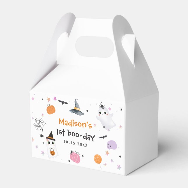 Spooky One Halloween 1st Birthday Favor Boxes (Front Side)