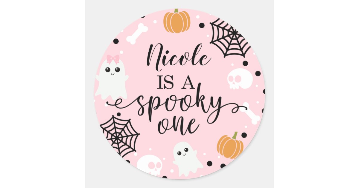 Spooky One Halloween 1st Birthday Favor Sticker | Zazzle